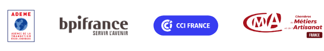 Logos de partenaires institutionnels de transition écologique des entreprises